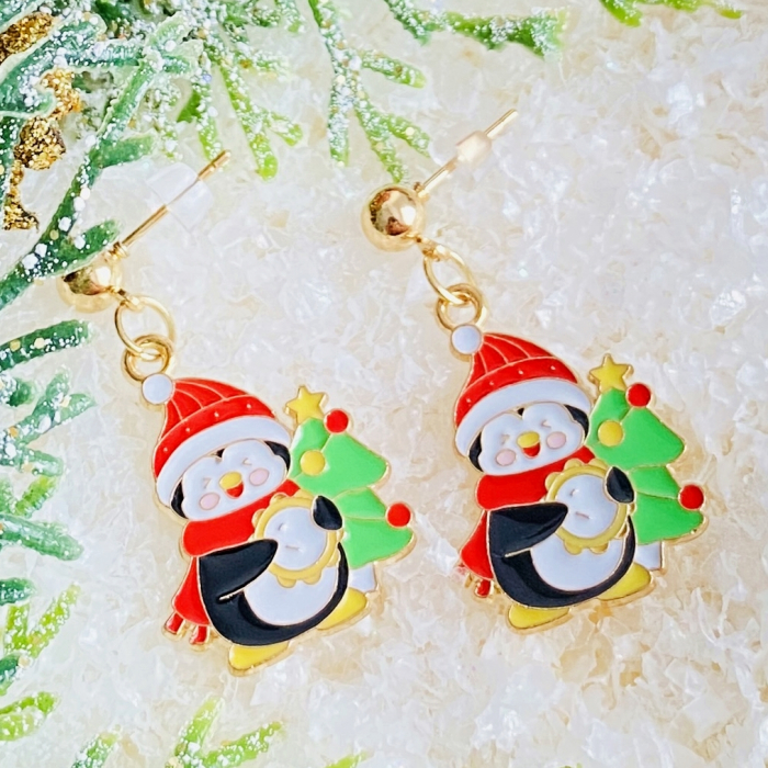 Cercei Pinguini Brad Craciun, Cercei Craciun Secret Santa, Cercei Dama [3]