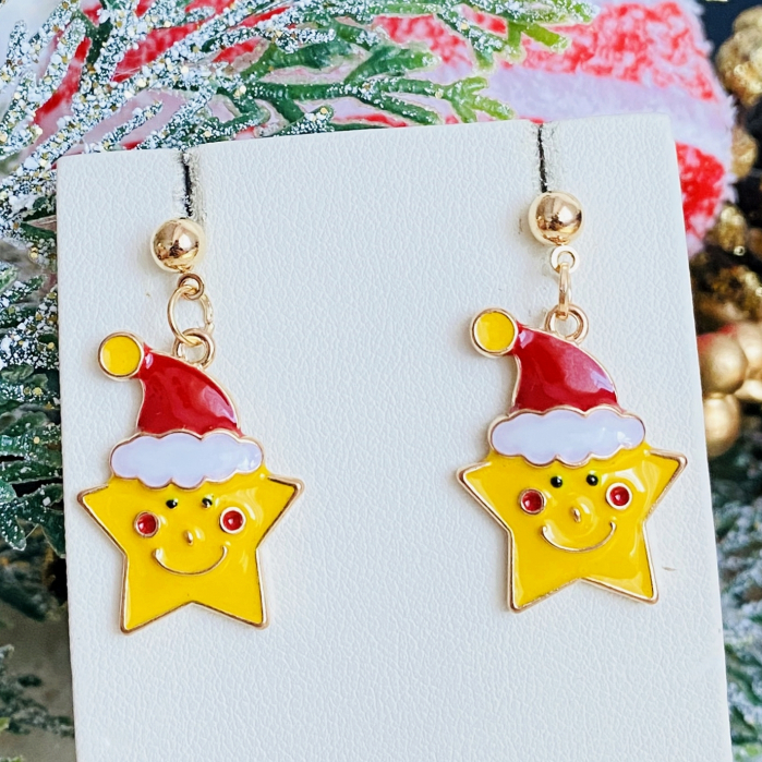 Cercei Stele Galbene Craciun, Cercei Craciun Secret Santa, Cercei Dama [5]