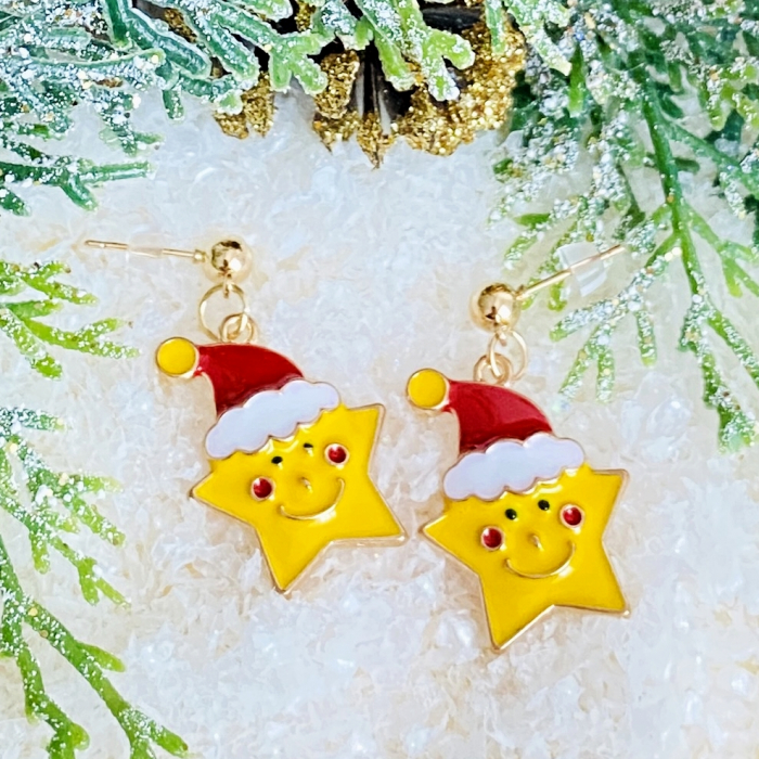 Cercei Stele Galbene Craciun, Cercei Craciun Secret Santa, Cercei Dama [4]