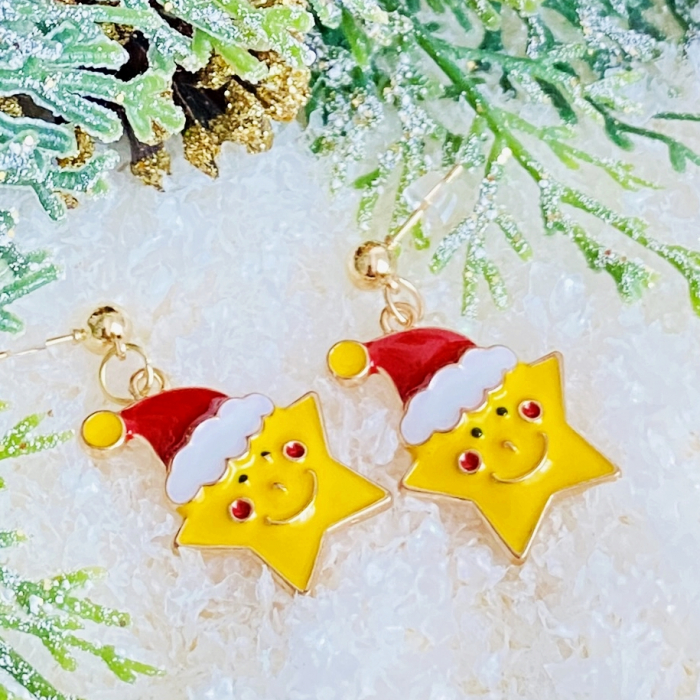 Cercei Stele Galbene Craciun, Cercei Craciun Secret Santa, Cercei Dama [2]