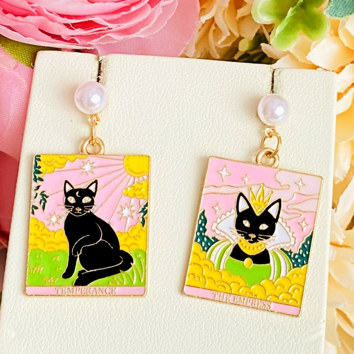Cercei Pisici Negre & Tarot, Cercei Dama, Bijuterii Femei [3]