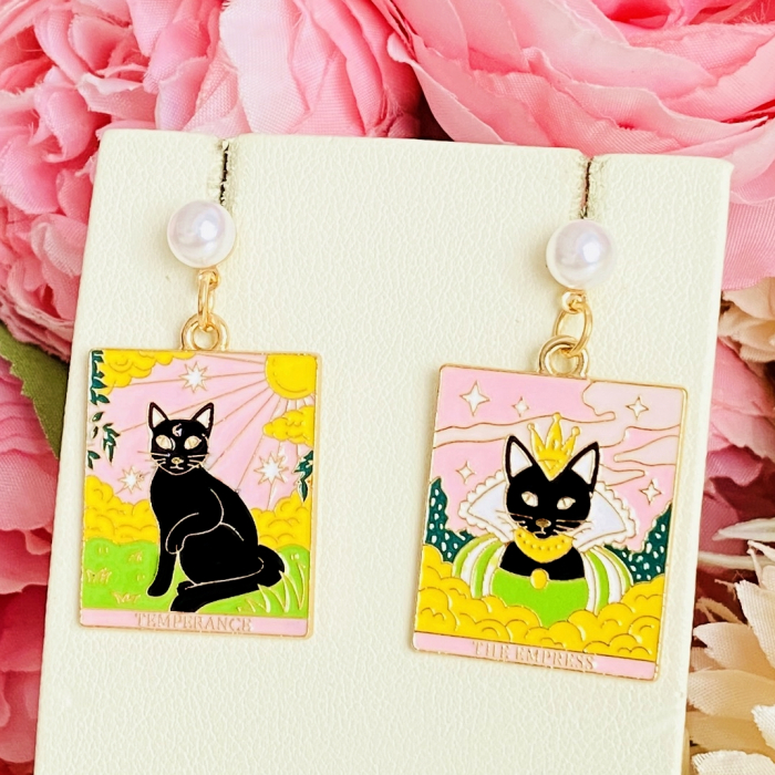 Cercei Pisici Negre & Tarot, Cercei Dama, Bijuterii Femei [4]
