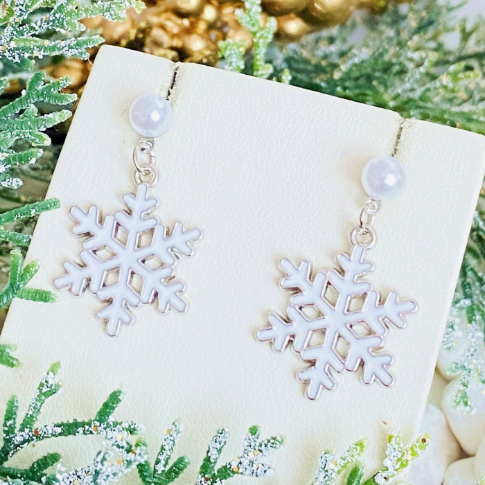 Cercei Fulgi Nea Argintii, Cercei Craciun Secret Santa, Cercei Dama [6]