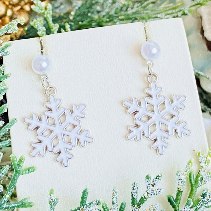Cercei Fulgi Nea Argintii, Cercei Craciun Secret Santa, Cercei Dama [7]