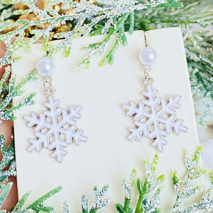 Cercei Fulgi Nea Argintii, Cercei Craciun Secret Santa, Cercei Dama [4]