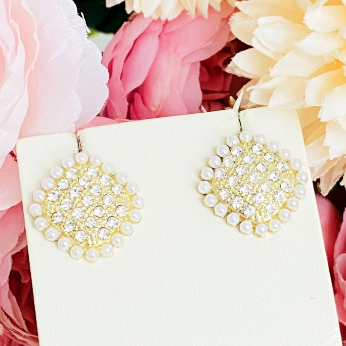 Cercei Romb Perlute Cristale, Cercei Dama, Bijuterii Femei [3]