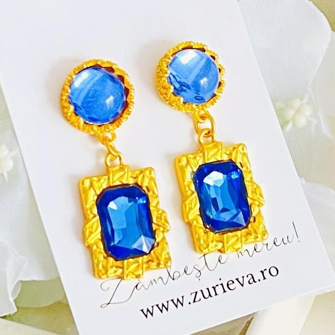 Cercei Serenity - Albastru, Cercei Dama, Bijuterii Femei [3]