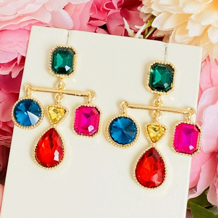 Cercei Lungi Cristale Colorate, Cercei Dama, Bijuterii Femei [6]