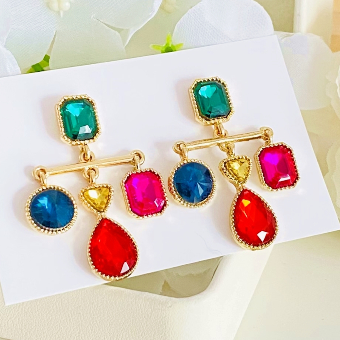 Cercei Lungi Cristale Colorate, Cercei Dama, Bijuterii Femei [4]