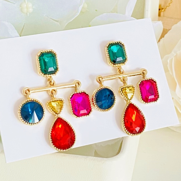 Cercei Lungi Cristale Colorate, Cercei Dama, Bijuterii Femei [7]