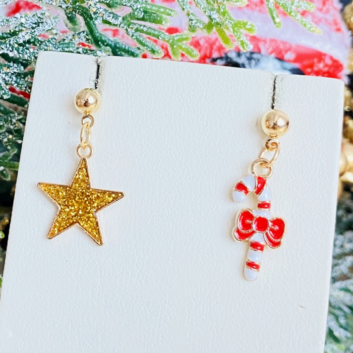 Cercei Stea Candy Cane, Cercei Craciun Secret Santa, Cercei Dama [2]