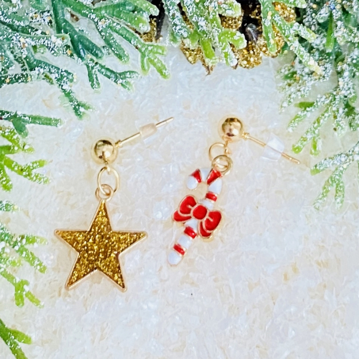 Cercei Stea Candy Cane, Cercei Craciun Secret Santa, Cercei Dama [5]
