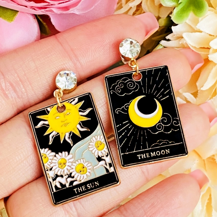 Cercei Tarot Luna Soare, Cercei Dama, Bijuterii Femei [2]
