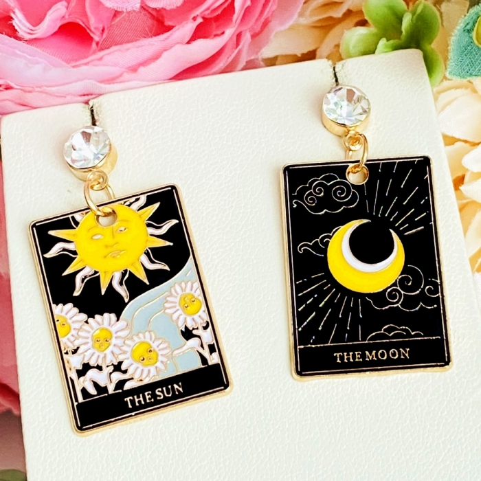 Cercei Tarot Luna Soare, Cercei Dama, Bijuterii Femei [3]