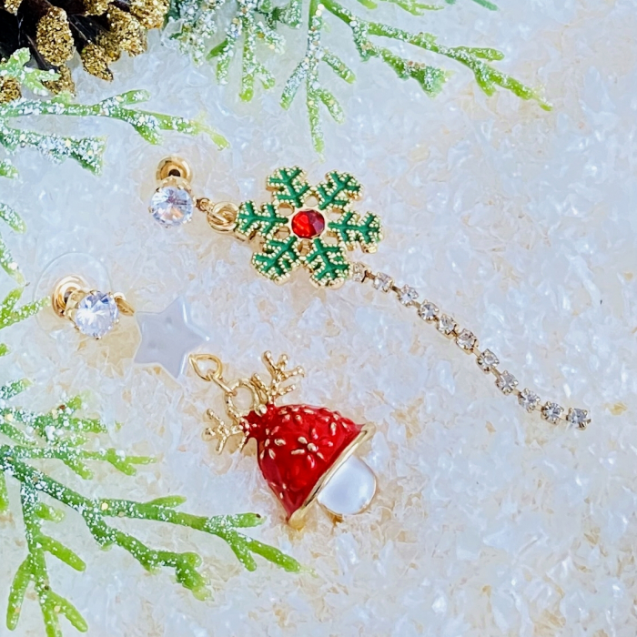 Cercei Asimetrici Fulg Nea & Caciula, Cercei Secret Santa, Cercei Dama [4]