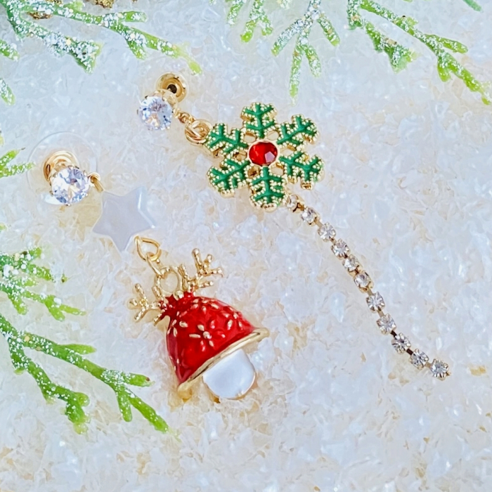 Cercei Asimetrici Fulg Nea & Caciula, Cercei Secret Santa, Cercei Dama [2]