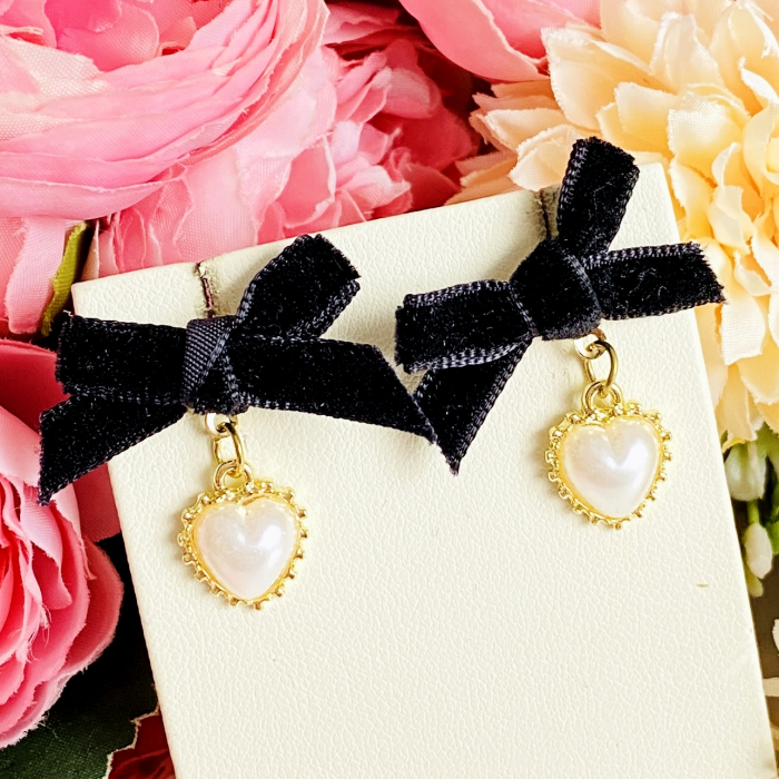 Cercei Funde Negre & Inimi, Cercei Lungi Dama, Bijuterii Femei [6]