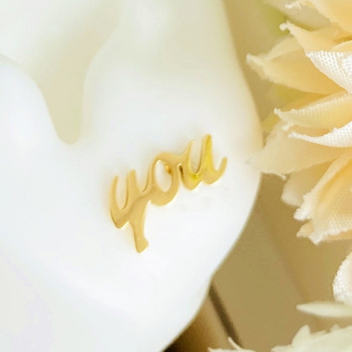 Cercei Aurii Love You - Otel Inoxidabil, Cercei Surub, Cercei Dama, Bijuterii Inox [7]