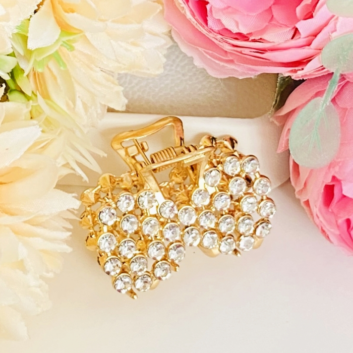 Clama Par Aurie Mini - Fundita Cristale, Accesorii Par, Clame de Par [5]