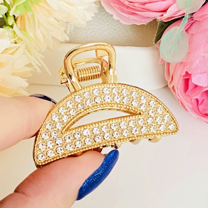 Clama Par Aurie Mini - Trapez Cristale, Accesorii Par, Clame de Par [5]