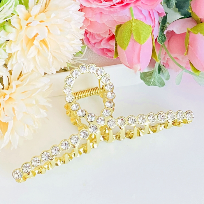 Clama Aurie Cristale, Agrafa de Par, Accesorii Par, Clama Metal [2]