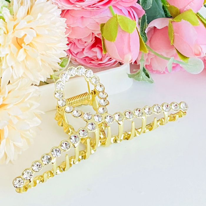 Clama Aurie Cristale, Agrafa de Par, Accesorii Par, Clama Metal [8]