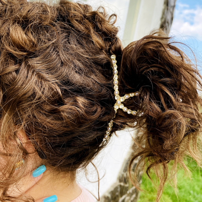 Clama Aurie Perle si Cristale, Agrafa de Par, Accesorii Par, Clama Metal [8]