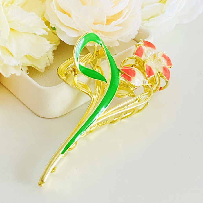 Clama Par Floare Somon, Accesorii Par, Clama Flori [7]