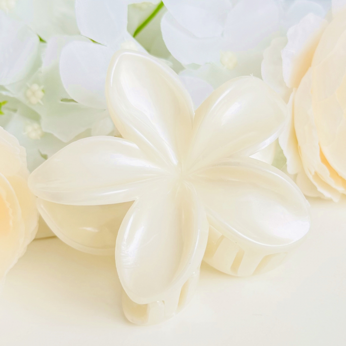 Clama Par Floare Alba, Accesorii Par, Clama Flori [3]