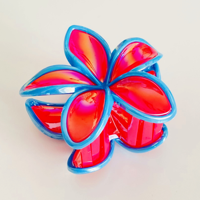 Clama Par Floare Roz Albastru, Accesorii Par, Clama Flori [6]