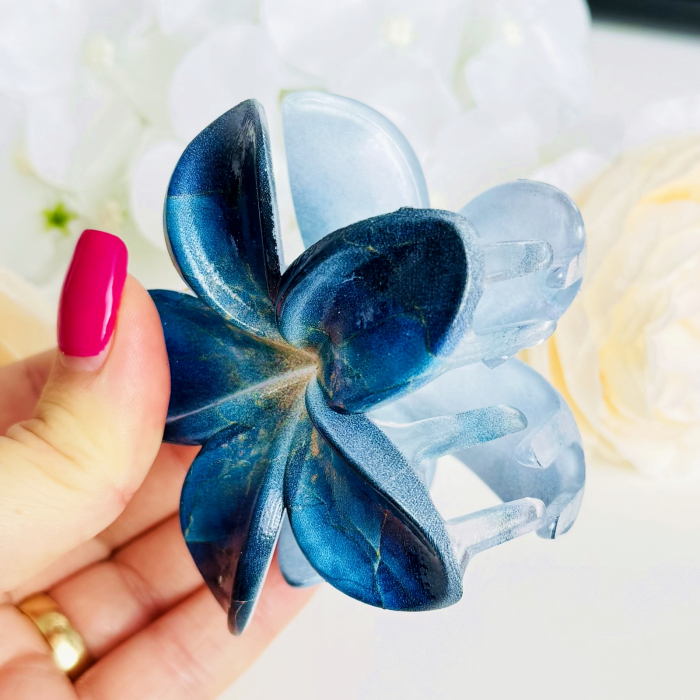 Clama Par Floare Albastra, Accesorii Par, Clama Flori [6]