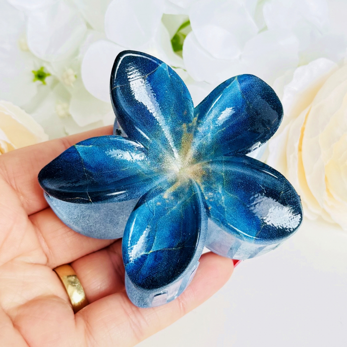 Clama Par Floare Albastra, Accesorii Par, Clama Flori [3]