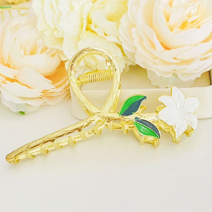 Clama Par Floare Alba Accesorii Par, Clama Flori [4]