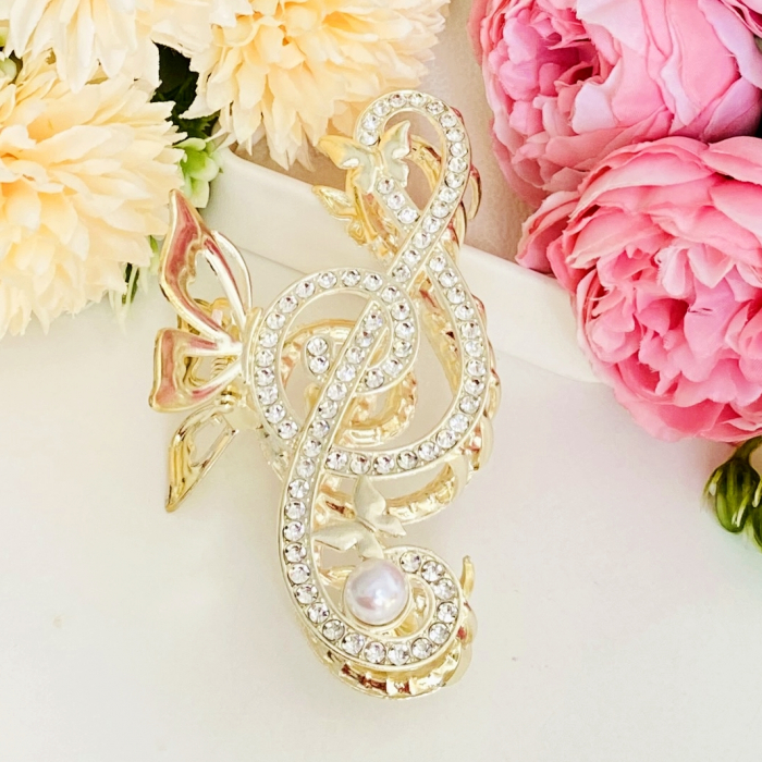 Clama Par Cheie Sol Cristale, Agrafa de Par, Accesorii Par, Clame Par [10]