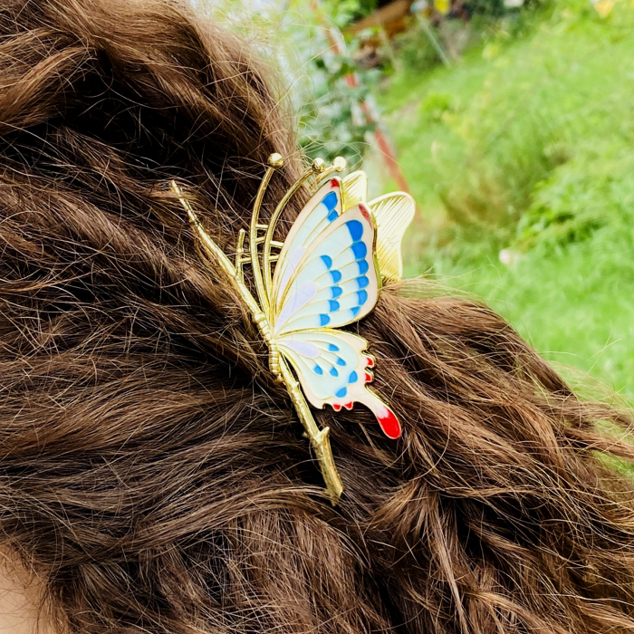 Clama Par Fluture Colorat, Accesorii Par, Clama Metal [3]