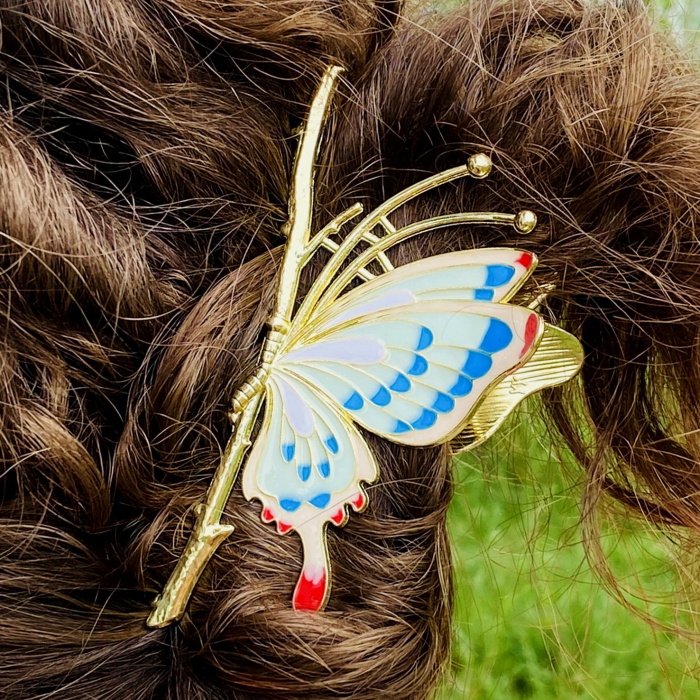 Clama Par Fluture Colorat, Accesorii Par, Clama Metal [1]