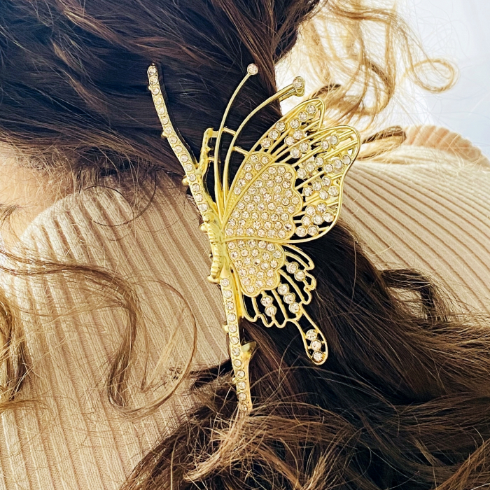 Clama Par Fluture Cristale, Accesorii Par, Clama Metal [3]