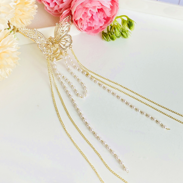 Clama Par Fluturas Auriu, Agrafa de Par, Accesorii Par, Clame Par [6]