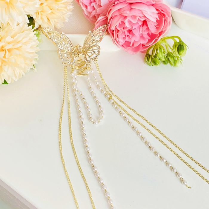 Clama Par Fluturas Auriu, Agrafa de Par, Accesorii Par, Clame Par [3]