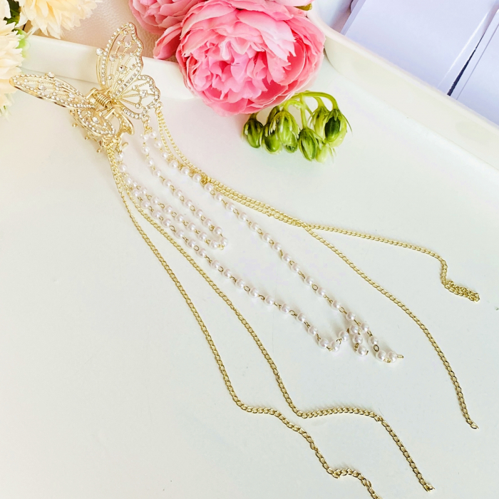 Clama Par Fluturas Auriu, Agrafa de Par, Accesorii Par, Clame Par [7]