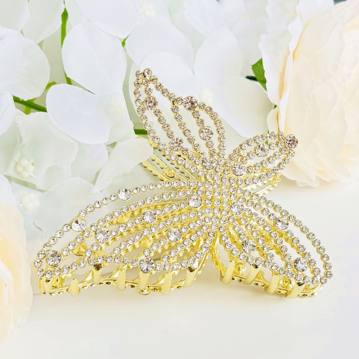 Clama Par Fluture Cristale XL, Accesorii Par, Clama Metal [2]