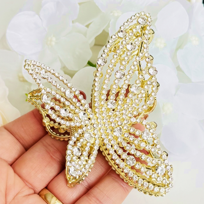 Clama Par Fluture Cristale XL, Accesorii Par, Clama Metal [7]