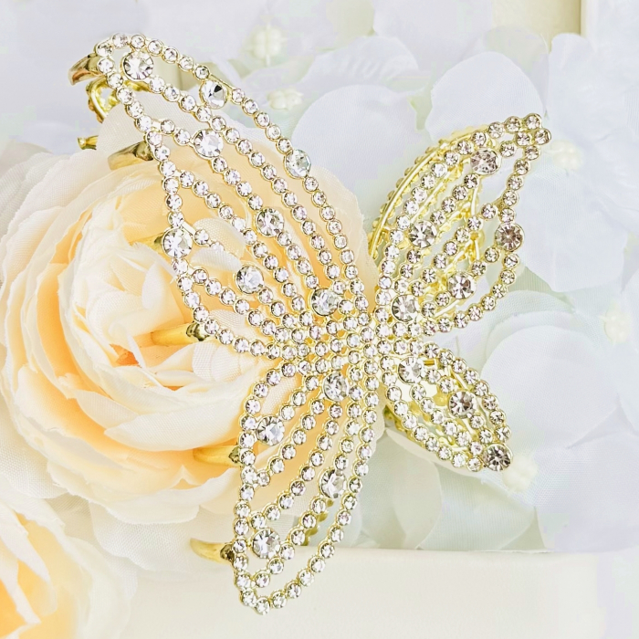 Clama Par Fluture Cristale XL, Accesorii Par, Clama Metal [6]