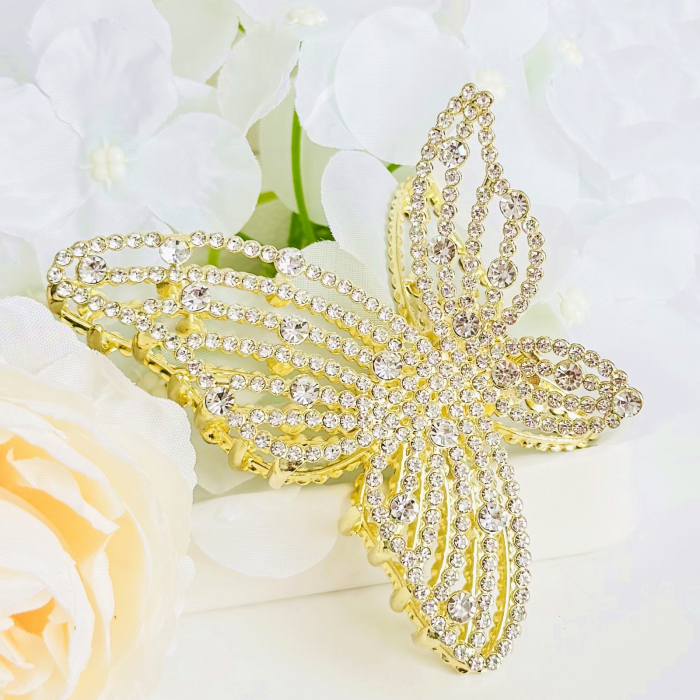 Clama Par Fluture Cristale XL, Accesorii Par, Clama Metal [1]