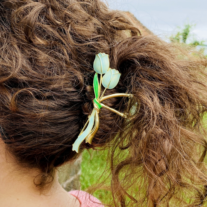 Clama Par Lalele Albastre,  Accesorii Par, Clama Metal [3]