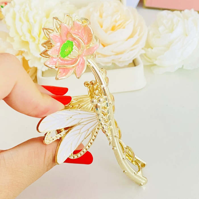 Clama Par Floare & Libelula, Accesorii Par, Clama Flori [2]
