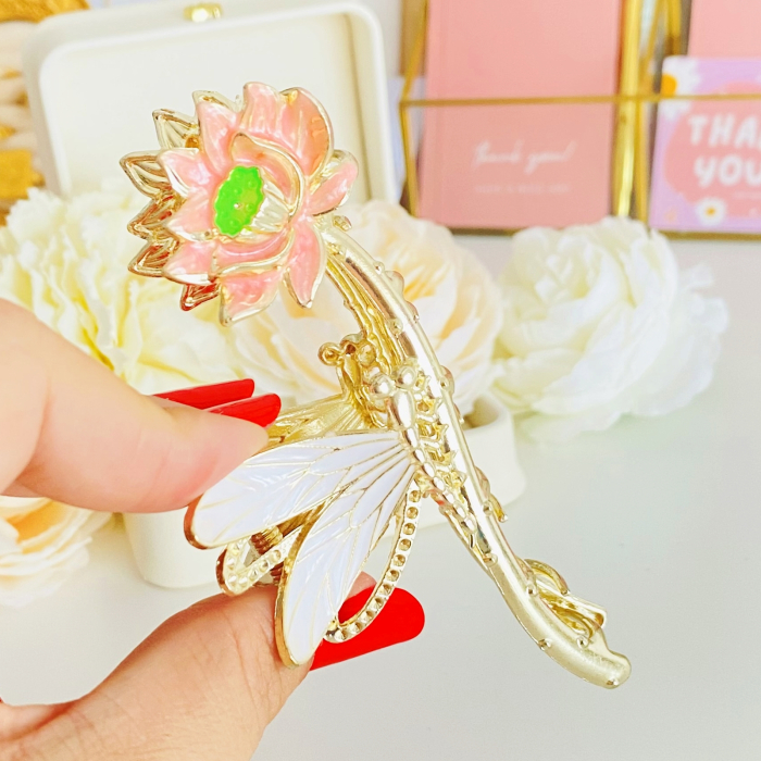 Clama Par Floare & Libelula, Accesorii Par, Clama Flori [4]