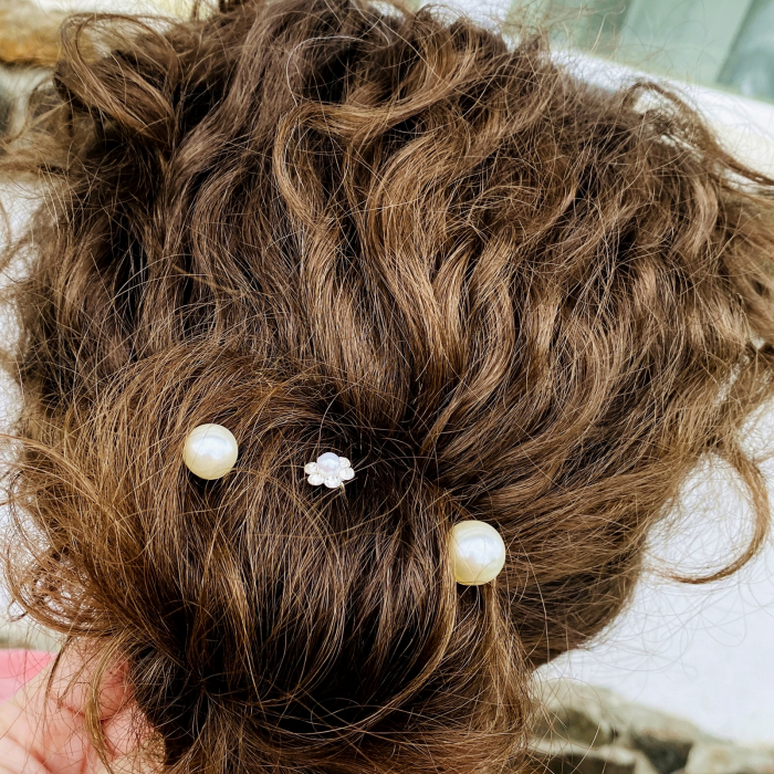 Ac Par Argintiu Floare Cristale Mireasa, Accesorii Par Mirese [3]