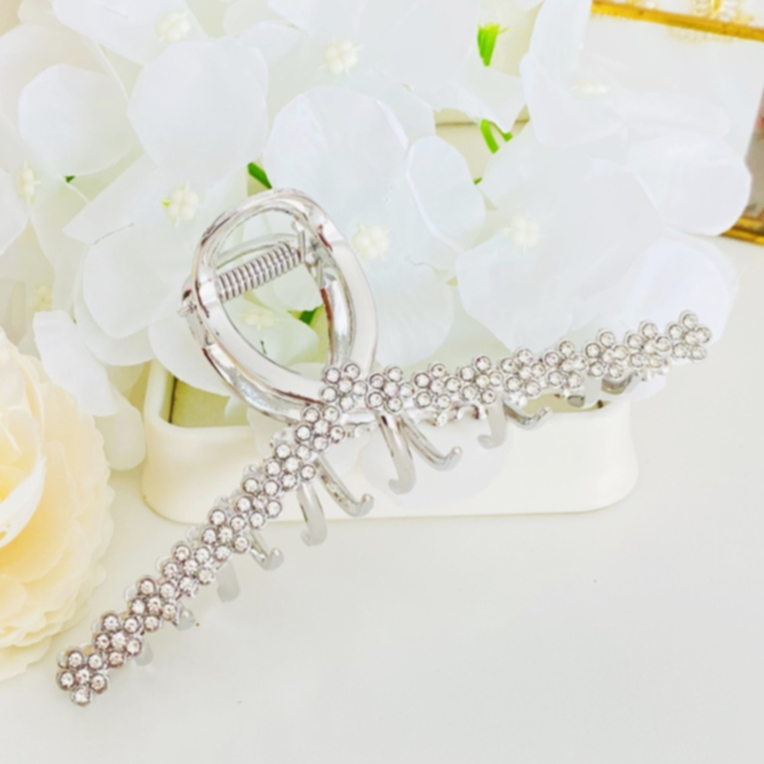 Clama Par Flori Argintii, Agrafa de Par, Accesorii Par, Clama metal [6]