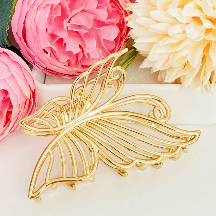 Clama Par Fluture Auriu Mini, Agrafa de Par, Accesorii Par, Clama [1]